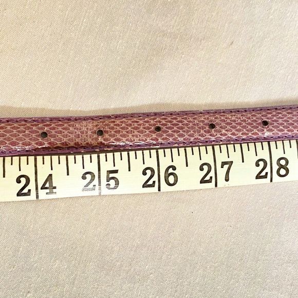 Charter Club Womens Small Waist Belt Skinny Lavender Snake Skin Taiwan - Picture 12 of 13